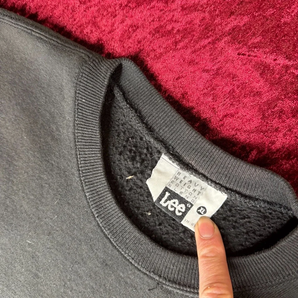 Lee Sweatshirt Mens XL Charcoal Fleece Lined Heavyweight Long Sleeve Crew‎ Neck - Picture 5 of 9